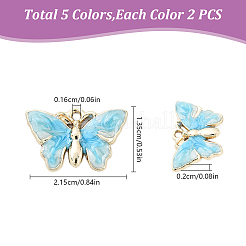 10Pcs 5 Colors Rack Plating Alloy Enamel Pendants&nbsp;ENAM-YW0004-75