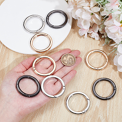 9Pcs 3 Colors Alloy Spring Gate Rings&nbsp;FIND-NB0006-25C