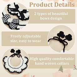 2Pcs 2 Styles Flower Wool Woven Collar&nbsp;AJEW-FG0004-41