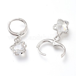 Brass Huggie Hoop Earrings&nbsp;EJEW-Z003-04P