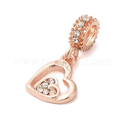 Rack Plating Alloy Crystal Rhinestone European Dangle Charms&nbsp;PALLOY-S189-37RG