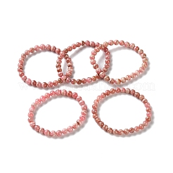 Natural Argentina Rhodochrosite Beaded Stretch Bracelets&nbsp;BJEW-L700-01A