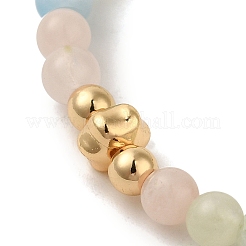 4mm Round Natural Morganite Beaded Bracelets&nbsp;BJEW-P318-03G-06