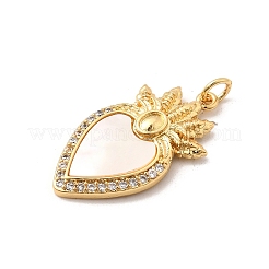 Brass Micro Pave Cubic Zirconia Pendants&nbsp;KK-K302-20C-G
