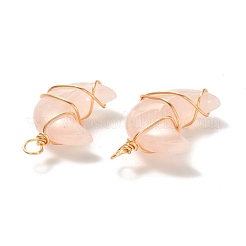 Natural Rose Quartz Pendants&nbsp;PALLOY-JF00931-02
