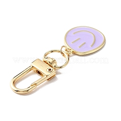Smiling Face Enamel Pendant Decorations&nbsp;KEYC-WH0036-08LG-05