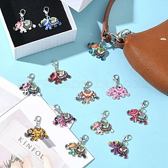 30Pcs 15 Colors Alloy Enamel Pendant Decorations&nbsp;HJEW-YW00518