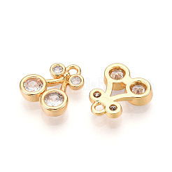 Brass Micro Pave Cubic Zirconia Charms&nbsp;KK-N261-110A-G
