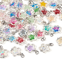 50Pcs Alloy & Glass Pendants&nbsp;PALLOY-TAC0240