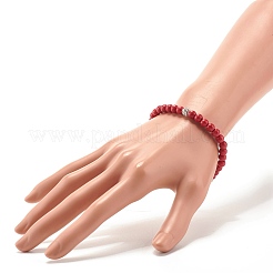 Synthetic Turquoise(Dyed) Round Beads Stretch Bracelet&nbsp;BJEW-JB07484