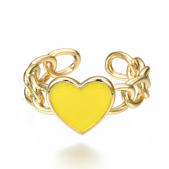 Brass Enamel Cuff Rings&nbsp;RJEW-N035-006-NF