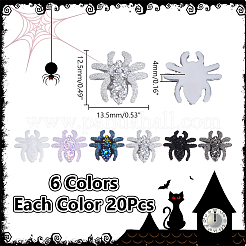 120Pcs 6 Colors Resin Spider Cabochons&nbsp;MRMJ-AR0001-29