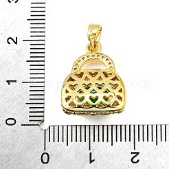 Brass Micro Pave Clear Cubic Zirconia Pendants&nbsp;LS-KK-R227-06G