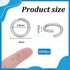 2000Pcs 304 Stainless Steel Jump Rings&nbsp;STAS-PH0007-64