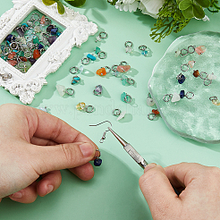 72Pcs 12 Colors Mixed Gemstone & Glass Chip Pendants&nbsp;PALLOY-FH00123
