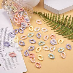 600Pcs 6 Colors Spray Painted Acrylic Linking Rings&nbsp;MACR-SZ0001-66