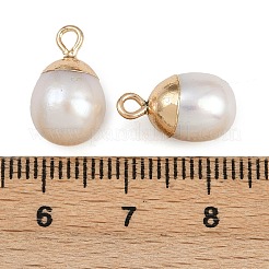 Natural Pearl Round Charms&nbsp;KK-D423-09G
