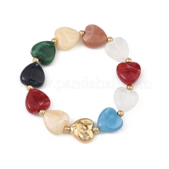 Acrylic Beads & CCB Plastic Beads Stretch Bracelets for Women&nbsp;BJEW-JB14199