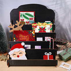5-Tier Wood Display Riser Stands for Greeting Cards&nbsp;ODIS-WH0043-230B