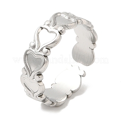 Non-Tarnish 304 Stainless Steel Open Cuff Ring Findings&nbsp;RJEW-K245-85P