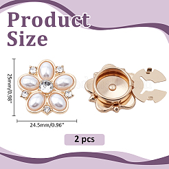 2Pcs Zinc Alloy Rhinestone Cufflinks&nbsp;AJEW-ME0001-44G