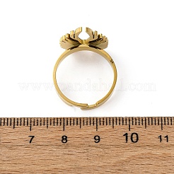 304 Stainless Steel with Rhinestone Finger Rings&nbsp;RJEW-Q020-17G