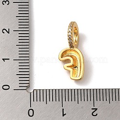 Brass Micro Pave Cubic Zirconia Pendants&nbsp;KK-K345-13F-G