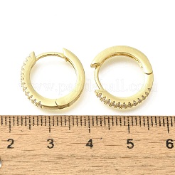Brass Clear Cubic Zirconia Hoop Earrings&nbsp;EJEW-M047-19G