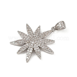 Brass Micro Pave Cubic Zirconia Pendants&nbsp;KK-M322-47A-P