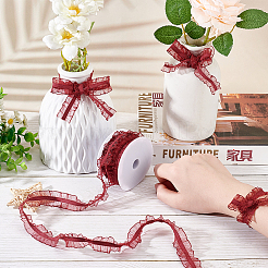 Chinlon Elastic Pleated Lace Trim&nbsp;OCOR-WH0060-44A