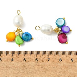 Natural Pearl & Dyed Shell Pendants&nbsp;PALLOY-JF05537