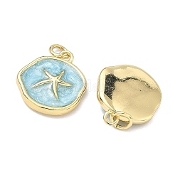 Golden Ocean Brass Enamel Pendants&nbsp;KK-K417-08G