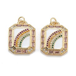 Real 18K Gold Plated Brass Micro Pave Colorful Cubic Zirconia Pendants&nbsp;ZIRC-A020-20G