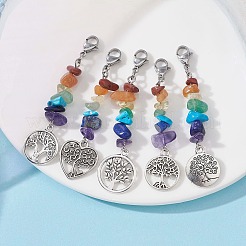 Chakra Gemstone Chips Pendant Decorations&nbsp;HJEW-JM01268