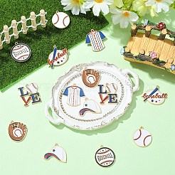 14Pcs 7 Styles Sport Alloy Enamel Pendants&nbsp;ENAM-YW0009-42