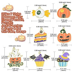 35Pcs 7 Styles Halloween Alloy Enamel Pendant&nbsp;ENAM-CJ0003-98