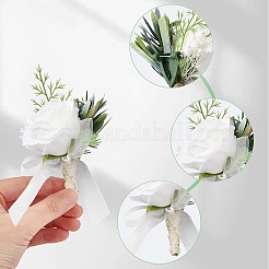 Silk Cloth Artificial Flower Boutonniere&nbsp;AJEW-WH0258-295