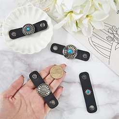 4Pcs 4 Styles PU Leather with Alloy Scarf Clips&nbsp;FIND-CL0001-78A