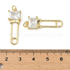 Brass Micro Pave Cubic Zirconia Pendants&nbsp;KK-H527-30G
