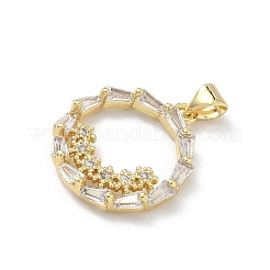 Christmas Brass Micro Pave Cubic Zirconia Pendants&nbsp;KK-H537-21G