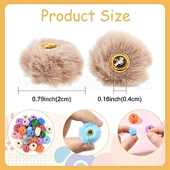 30Pcs 10 Colors Imitation Rabbit Hair European Beads&nbsp;FIND-YW0010-16