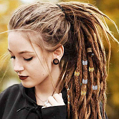 60Pcs 2 Colors Aluminum & Rhinestone Dreadlocks Braiding Beads&nbsp;FIND-DC0008-19