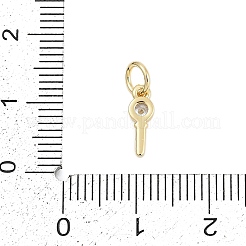 Brass Micro Pave Clear Cubic Zirconia Charms&nbsp;KK-G522-02G