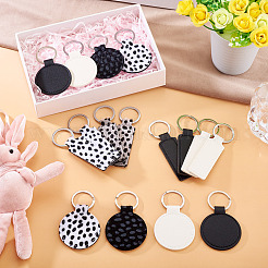 16Pcs 8 Styles PU Leather Keychain&nbsp;KEYC-TA0001-39