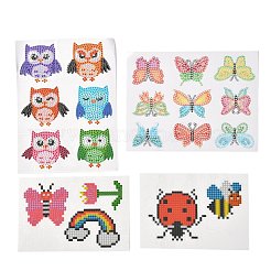 DIY Owl & Butterfly & Insect Diamond Painting Stickers Kits For Kids&nbsp;DIY-O016-10