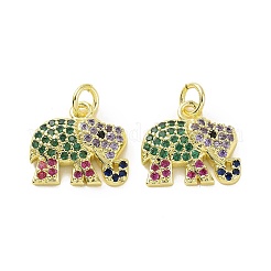 Brass Micro Pave Colorful Cubic Zirconia Charms&nbsp;KK-E068-VF108