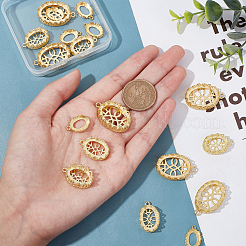18Pcs 3 Style Open Back Bezel Brass Pendant Cabochon Settings&nbsp;KK-CA0003-12
