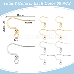 120Pcs 2 Colors 304 Stainless Steel French Earring Hooks&nbsp;STAS-UN0054-45