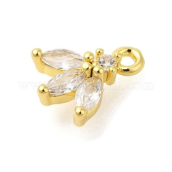 Rack Plating Brass Micro Pave Cubic Zirconia Charms&nbsp;KK-S396-42G