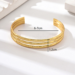 201 Stainless Steel Triple Layer Cuff Bangles&nbsp;SQ5868